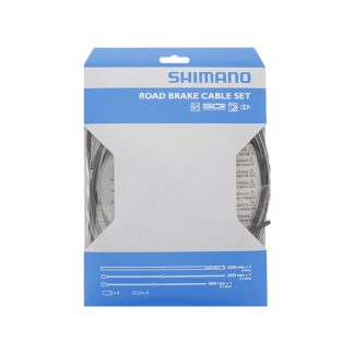 Shimano Bremsekabelsæt - Road Rustfri - For-og bagbremsekabel komplet - Sort