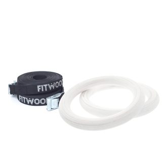 FitWood ULPU MINI Gymnastikringe 28mm - Hvid overflade / Sort Strop