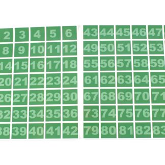 Klistermærkater numre 1 - 84 - Grøn