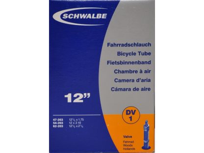 Schwalbe slange 12 1/2 x 2. 1/4 med almindelig ventil DV1