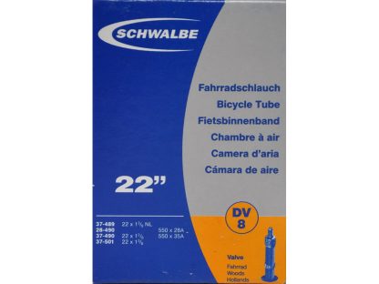 Schwalbe slange 22 x 1. 3/8 med almindelig ventil DV8