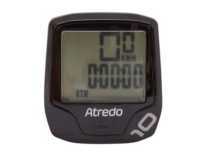 Atredo - M10- Cykelcomputer med 10 funktioner - Trådløs - Sort
