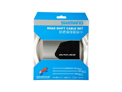 Shimano Dura Ace gearkabelsæt - Road Polymer - For-og bagskifter kabel komplet - Hvid