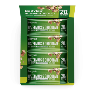 BodyLab Proteinbar Hasselnød & Chocolade (12 x 55 g)