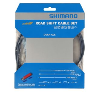 Shimano Dura Ace gearkabelsæt - Road Polymer - For-og bagskifter kabel komplet - Grå
