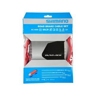 Shimano Dura Ace Bremsekabelsæt - Road Polymer - For-og bagbremsekabel komplet - Rød