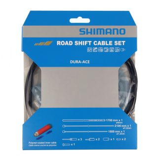 Shimano Dura Ace gearkabelsæt - Road Polymer - For-og bagskifter kabel komplet - Sort