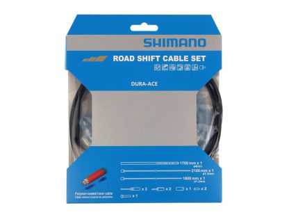 Shimano Dura Ace gearkabelsæt - Road Polymer - For-og bagskifter kabel komplet - Sort