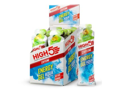 High5 Energy Gel Aqua - Energigel med citrus - Koffein - 1 kasse á 20 stk.