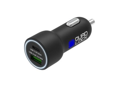 Quad Lock - Dual Car charger - USB-C PD + USB-A-QC 3.0