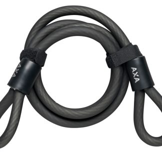 AXA Double Loop 120/10 - Dobbelt loop-kabel - 120 cm - Sort
