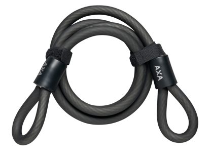 AXA Double Loop 120/10 - Dobbelt loop-kabel - 120 cm - Sort