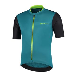 Rogelli Minimal - Cykeltrøje - Korte ærmer - Blå/Grøn/Sort - Str. 2XL