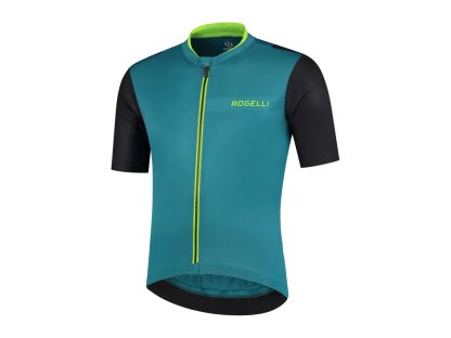 Rogelli Minimal - Cykeltrøje - Korte ærmer - Blå/Grøn/Sort - Str. XL