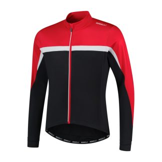 Rogelli Course - Cykeltrøje - Lange ærmer - Sort hvid rød - Str. 4XL