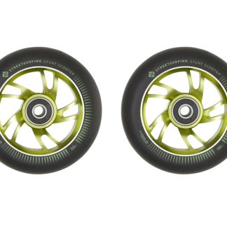 Streetsurfing - Aluminiums hjul til løbehjul - 2 stk - 100mm - Grøn