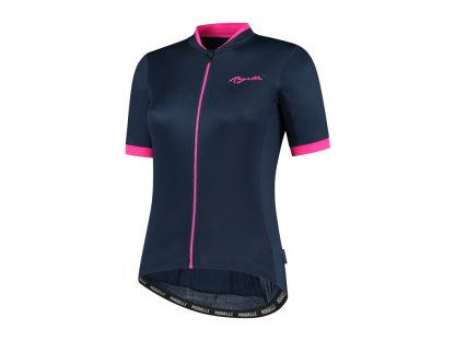 Rogelli Essential - Cykelbluse - Dame - Korte ærmer - Race Fit - Blå/Pink - Str. XL