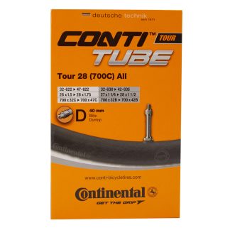 Continental Tour 28 All - Cykelslange - Str. 700x32-47c - 28" x 1 1/2" - Dunlopventil 40mm