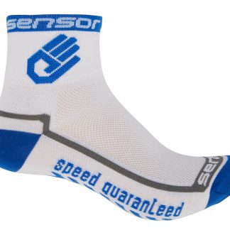 Sensor Race lite - Cykelstrømper - Hvid/blå - Str. 6-8 / 39-42