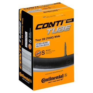 Continental Tour 28 Wide - Cykelslange - Str 700x47-62c (47-62x622) - Presta ventil 42mm