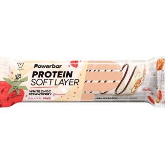 Powerbar Soft Layer - Proteinbar - White chocolate strawberry - 40 gram. M.H.T 31-05-2024
