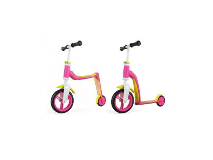 Scoot&Ride 2 i 1 løbehjul og løbecykel - Highway baby - Pink/Gul