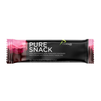 Purepower Pure Snack - Energibar - Hindbær - 40 gram. M.H.T 15-07-2024