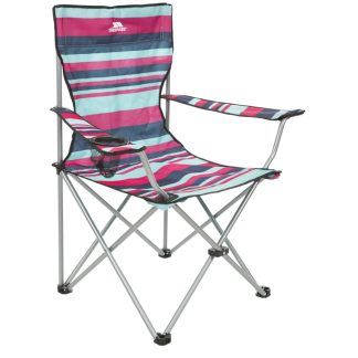 Trespass Branson - Foldbar campingstol med drinksholder - Tropical Stripe