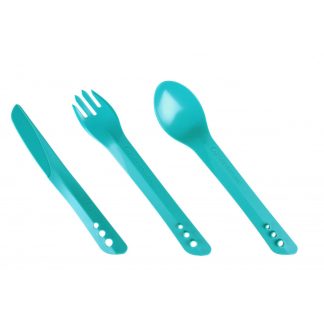 LifeVenture Ellipse Cutlery Set - Letvægts bestiksæt plastik med 3 dele - Teal