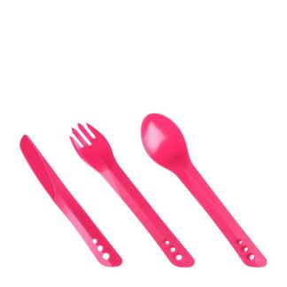 LifeVenture Ellipse Cutlery Set - Letvægts bestiksæt plastik med 3 dele - Pink