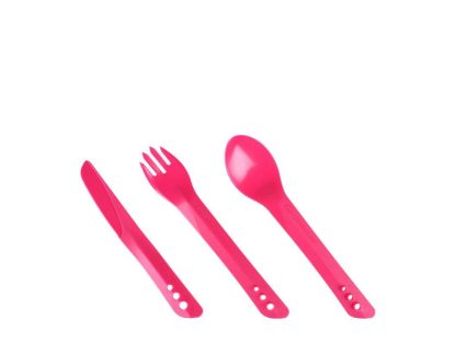 LifeVenture Ellipse Cutlery Set - Letvægts bestiksæt plastik med 3 dele - Pink