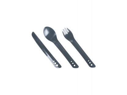 LifeVenture Ellipse Cutlery Set - Letvægts bestiksæt plastik med 3 dele - Gråsort